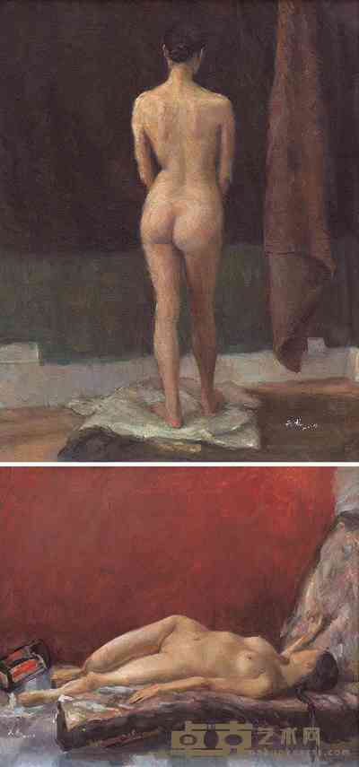 顾天龙  女人体之一、之二 40×30.5cm
